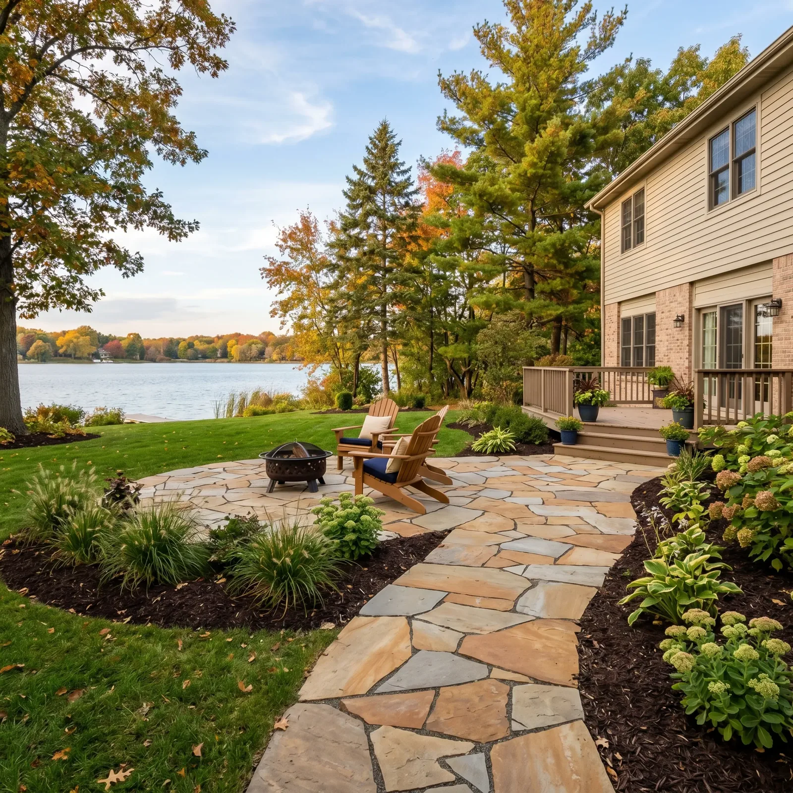 Curved front walkway