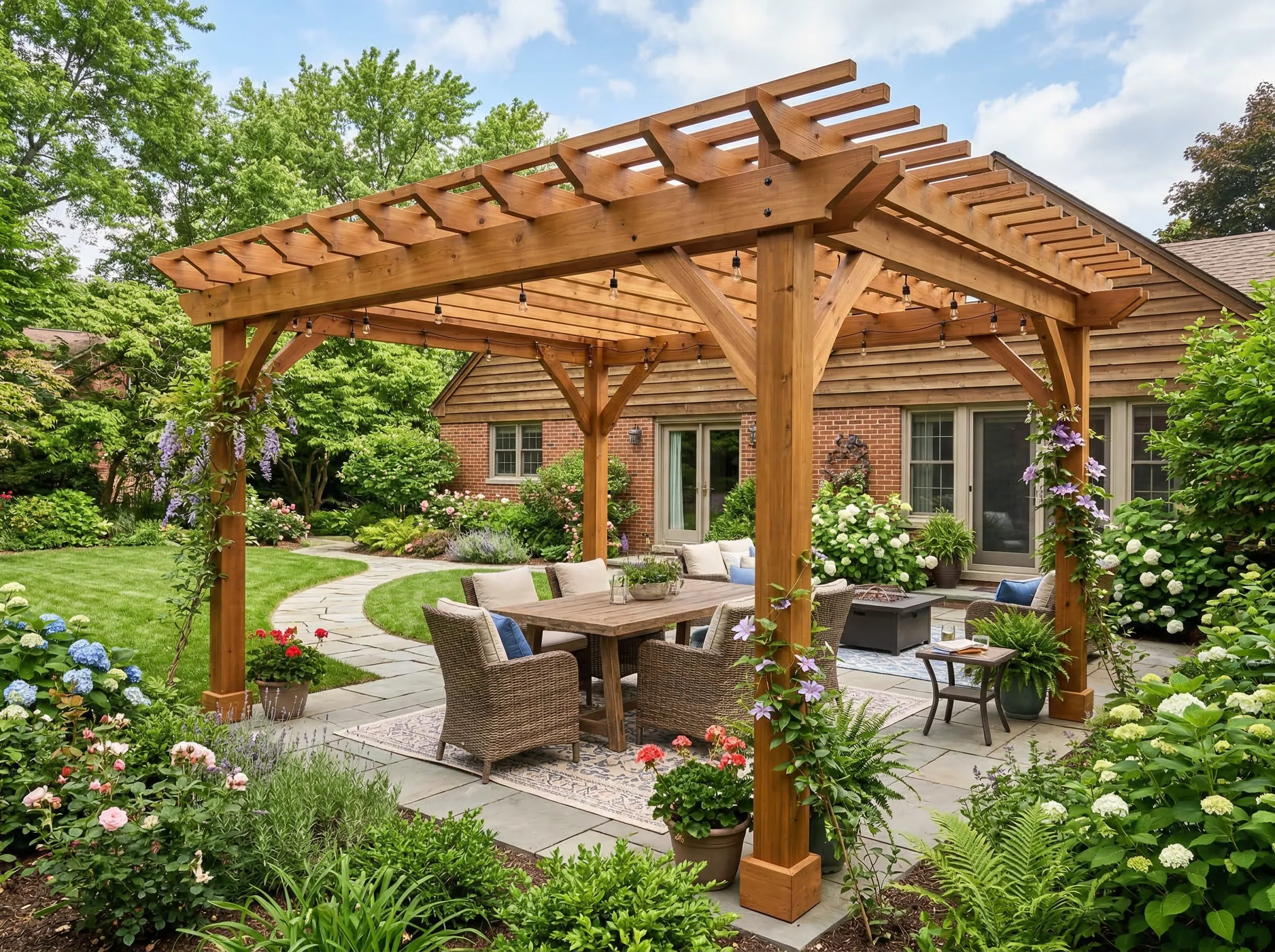 Backyard pergola in Vernon Hills, IL